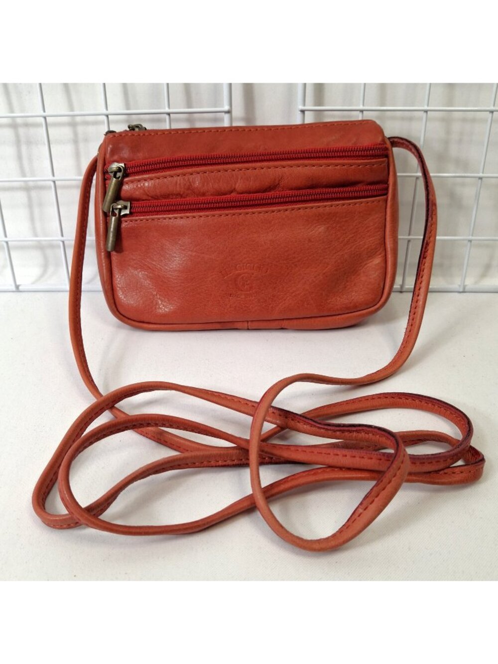 IL GIGLIO Small Red Leather Crossbody Bag, Made in Italy